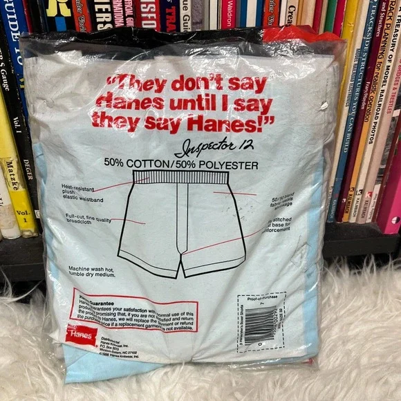 VINTAGE HANES BOXERS MENS 50/50 BLEND SIZE 32 1986 (UNDERWEAR 3 PAIRS)
